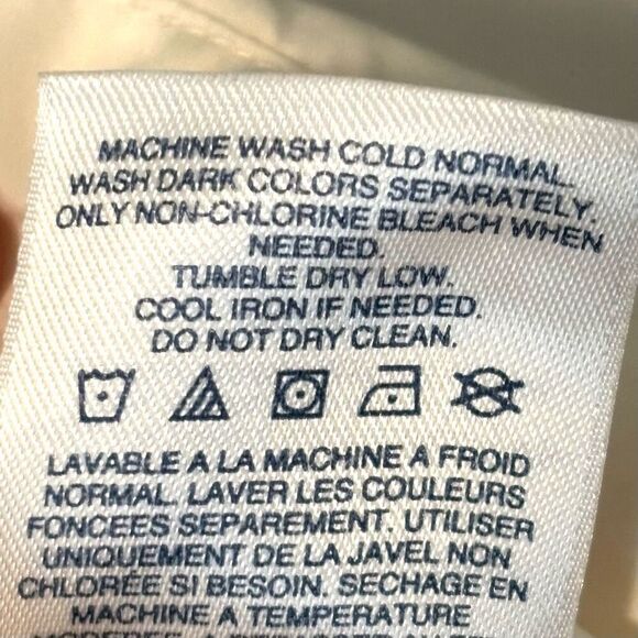 Lands End cream color down puffer vest snap pockets size Large - Picture 8 of 8